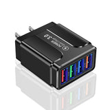 4 Ports Quick Charge 3.0 Wall Fast Charger Adapter Micro USB Fast Data Sync Charger Cable for Samsung Xiaomi Huawei Mobile Phone