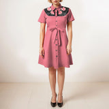 Western Cowgirl Printed Dress Halloween Cosplay Costume Summer Cowboy Button-Down Dress Short Sleeves 100% Cotton Sexy Dress