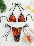 Sexy 4 Colors Printed Halter Padded Bikini Female Swimsuit Women Swimwear Two-pieces Bikini set Bather Bathing Suit Swim K4910