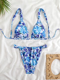 2025 Brazilian Thong Bikinis Strappy Swimsuit Women Sexy Printed Swimwear Female Bathers Swimming Bathing Swimming Swim Suit