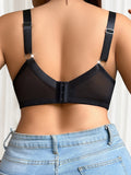 Plus Size sexy fashion Lingerie wire-free Front Closure Full Bust Support Bra black Large underwear sizes 1XL-5XL MR3527