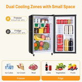 Mini Fridge With Freezer For Office Or Dorm Adjustable Thermostat