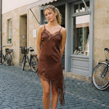 Women's Summer Solid Color Long Camisoles Tops Spaghetti Strap Stylish Lace Trim Casual Tank Tops for Indoor Outdoor Wear