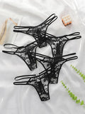 5PCS Women's Sexy And Fun Hollow Lace Underwear Easy to Wash And Dry, Traceless Antibacterial Underwear C830