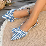 New  Pointed Toe Flat Women Sandals 2026 Fashion Elegant Bow Closed Toe Female Shoes