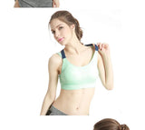 Sports Bra Women Patchwork Cross Back Straps Jogging Gym Crop Top Female Tops Fitness Yoga Shockproof Vest Sport Bras for Women