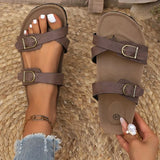 2026 Women's Cork Footbed Slide Sandal Adjustable Buckle Summer Outdoor Suede Sandals with Arch Support Non-slip