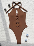 New Sexy High Neck Zipper Women Swimwear One Piece Swimsuit Female Monokini High cut Trikini Ribbed Bathing Suit Swim Bodysuit