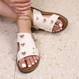 NEW Summer Sandals Women Slippers Platform Leather Fittings Metal Buckle Slippers Female Casual Sandals