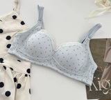 Japa Cherry Blossom Bra Wireless Thin Lace Bralette Small Chest Women Comfortable Breathable Student Underwear Push Up No Steel