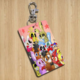 2026 A-FnafS oppression Rectangle ID Card Case Keychain Access Card Bag Key Tag Ring Leather Card Holder Key Ring Access