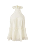 Women Solid Color Halter Top Sleeveless Tops Backless Lace Patchwork Summer Vest for Club Party