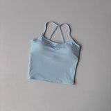 Women's Slim Fit Yoga Fitness Vest Skin Friendly Nude Sports Bra Pilates Top Beautiful Back Design Suspension Yoga Sports Bra