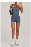 Womens Two Way Wear Bodysuit Sleeveless Yoga Stretch One Piece Romper Sexy Fitness Side Pockets Sportwears Bodysuit