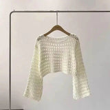 Boho Crochet Knit Crop Top for Summer Beach
