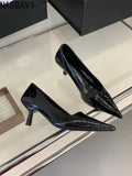 2026 Spring New Women Pointed Toe Shallow Pumps Slip on Shoes French Shallow Heel Elegant Dress Pumps OL Dress Party Shoes Mujer