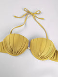 Sexy Shell Bikini Set With Skirt Women Two-Pieces Swimsuit 2024 New High Fork Skirt Set Biquini Swimwear For Girl Clothing