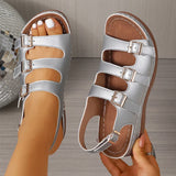 Gold Buckle Decor Thick Sole Sandals Women Summer Lightweight Platform Sandles Woman Plus Size 42 Wedges Gladiator Sandalias
