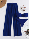 3 Pieces U Wired Bandeau Bikini 2026 Sexy Swimsuit Women & Beach Pants Swimwear Female Beachwear Bathers Bathing Swimming Suit
