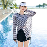 Swimsuit Plus Size Girl Conservative Split Fashion Sports Sunscreen Long Sleeved Slimming Hot Spring Three Piece Set