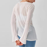 Women's Yoga Sports T-Shirt Drawstring Light Thin Loose Fit Irregular Hem Long Sleeve Fitness Cover Shirt