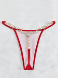DEKA Diamond Bikini Set Crystal Necklace Halter Red Swimsuit Women Sequins Bathing Suit Stones Swimwear Glitter Push Up Monokini