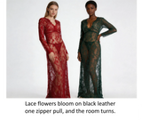 Plus Size Floral Lace Nightgown for Women Maxi Maternity Dress Big Size Beach Cover Up Swimwear Sheer Long Sleepwear Gown