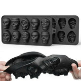Skull Ice Cube Mold 10 Grid Reusable Silicone Ice Mold  Drinks Whiskey Cocktail Chocolate Ice Cream Kitchen Baking Making Tools