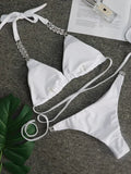 Halter Wrap Around Bikinis Diamond Bikini Women Swimsuit Female Swimwear Two Pieces Bikini Set Brazilian Bathing Suit Swim Lady
