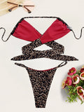 DEKA Leopard Mini Micro Bikini Set Printed Halter Swimwear Women Brazilian Female Swimsuit Two-piece Bather Bathing Suit Swim