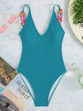 3 Colors Sexy One Piece Swimsuit Swimwear Women Deep V-neck Colorful Chain Solid Bathing Suit Beachwear 2026 New Bikinis Mujer
