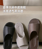 Big Size EU48 Indoor Slippers For Women Men Spring Summer House Shoes Soft Leather Anti-slip Open Toe Couples Home Floor Slides