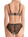 2-piece set of leopard print bra without steel rim lace set sexy Lingerie women's underwear comfortable to wear push up bra