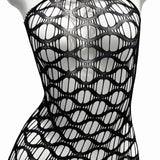 Sexy Mesh Halter Neck Hollow Out Open Crotch Dress With Exposed Chest And Sheer For Women Off-the-shoulder Mini Dress Charm RCIJ