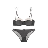 Women's Pure Sensual Lace Lingerie Set, Summer Thin Bralette Small Breasts Gather Push Up No Empty Cup Beautiful Bra Cover Set