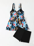 Printed Tankini Set 2026 Padded Floral Swimsuit Women Strappy Swimwear Female Beach Dress Bathers Bathing Swimming Swim Suit XL
