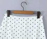 2026 Women Vintage Black White Polka Dot A-line Knee Length Skirt Sexy Low Waist Holiday Summer Skirts Slim Mini Skirts J7L2