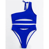 Sexy Tummy Cut out Female Swimsuit High Waist Bikini Women Swimwear Two-Pieces Bikini Set Bather Bathing Suit Swim Lady V2549