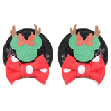 Christmas 2.8"Mouse Ears Hair Clips For Children Sequins Bow Hairpins Girls Festival Party DIY Hair Accessories