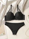 Hot selling solid color 2-piece underwear set multi-color daily four season Bra set comfortable to wear sexy Lingerie 2611