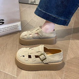 Hollow Breathable Bun Head Sandals Women's Wear 2026 Summer New Fashion Two Wear Thick Soled Beach Sandals Women's Shoes