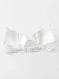 Women's Sexy Front Closure Push Up Bra Seamless Smooth Bra with underwire Makes Chest Look Smaller Lingerie beige