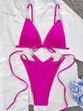 Sexy Halter Pearls High Cut Bikini Women Swimsuit Female Swimwear Two-pieces Bikini Set Lady Bather Bathing Suit Swim Beach Wear