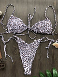 Sexy Printed Ruffled Frilled Thong Bikini Women Swimwear Female Swimsuit Two Pieces Bikini set Micro String Bathing Suit Swim