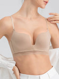 Sexy French lingerie for women without steel rings Push-up bra with a U-back design for enhanced support and an open-back