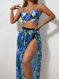 3 Pieces Strappy Bikini 2026 Women Push Up Swimsuit Sexy Swimwear Female With Beach Dress Bathers Bathing Swimming Swim Suit