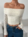 2025 autumn one-shoulder long-sleeved slim-fitting commuting inner top