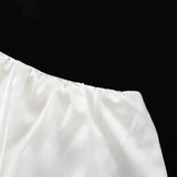 Elegant Female Casual Satin Mini Skirt Women Korean Fashion High Waist A-line Vintage White Balloon Skirt Sweet Women NTJ8