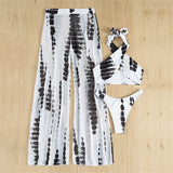 Halter Printed With Beach Pants Bikini Women Swimwear Female Swimsuit Three-pieces Bikini set Bather Bathing Suit Swim V3542