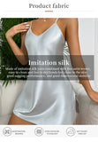 Summer Red Silk Stain Nightdress Women's Nighties Homewear Casual Breathable Pajamas Night Mini Dress Imitation Sleepwear